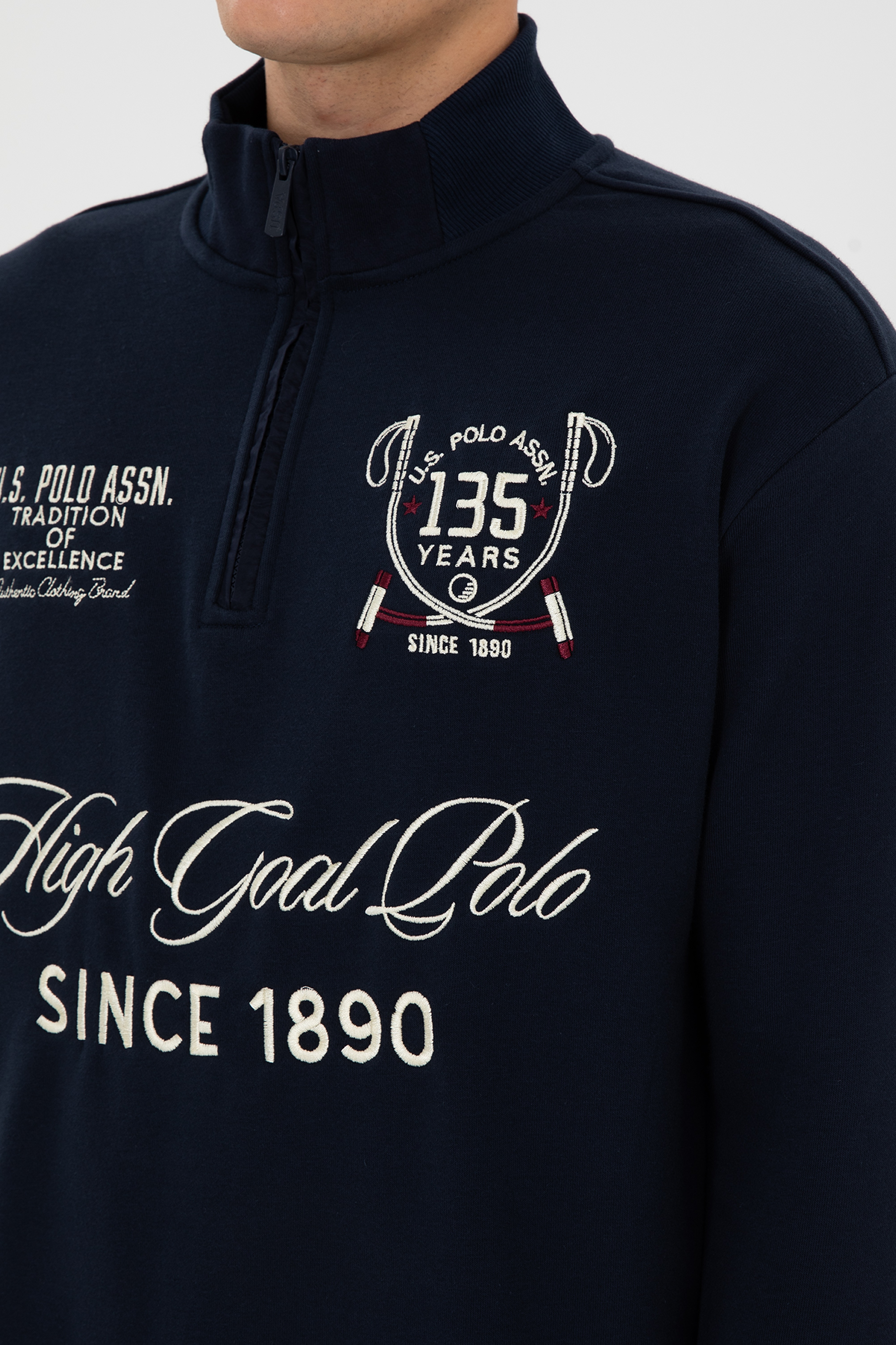 Erkek Comfort Fit Yarım Fermuarlı Lacivert Sweatshirt - Image 7