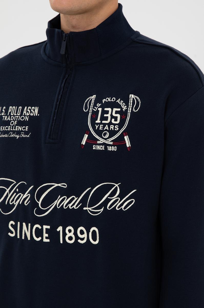 Erkek Comfort Fit Yarım Fermuarlı Lacivert Sweatshirt