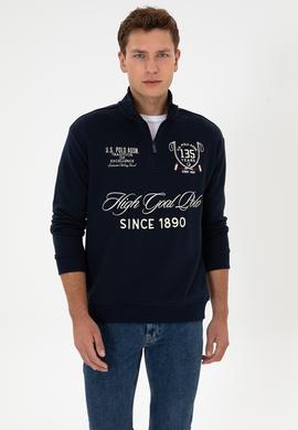 Erkek Comfort Fit Yarım Fermuarlı Lacivert Sweatshirt - 50310284007