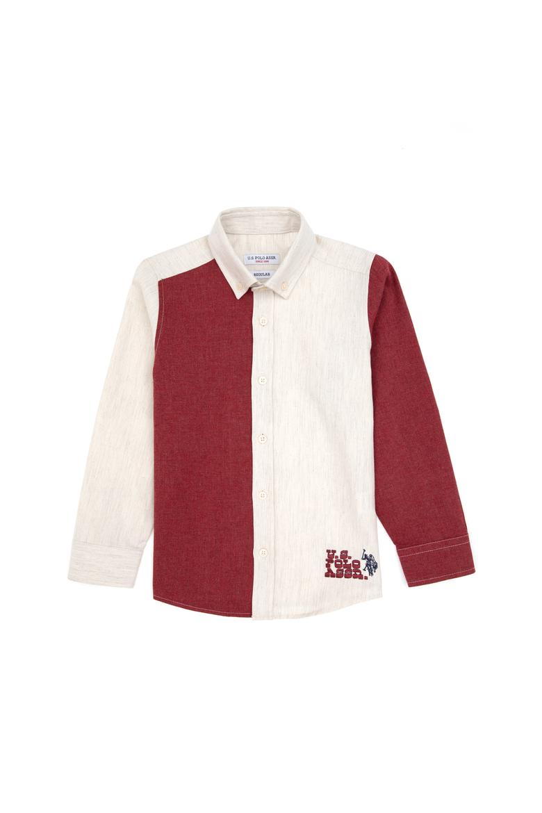 Erkek Çocuk Bordo Uzun Kollu Gömlek - 50316683014