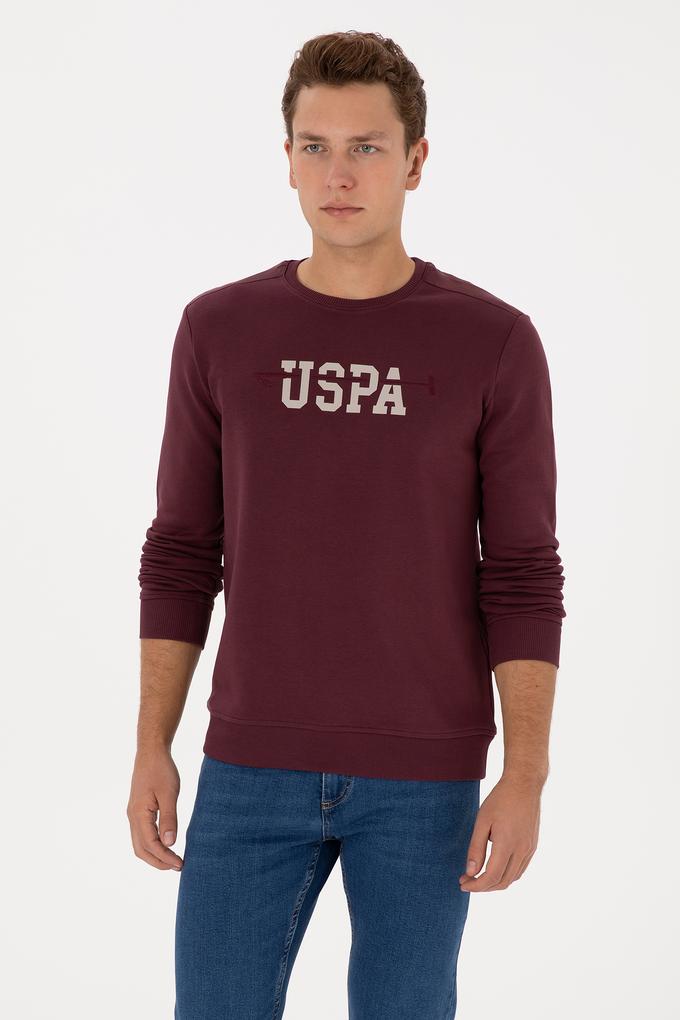 Erkek Regular Fit Bisiklet Yaka Bordo Sweatshirt