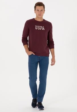 Erkek Regular Fit Bisiklet Yaka Bordo Sweatshirt - 50315536009