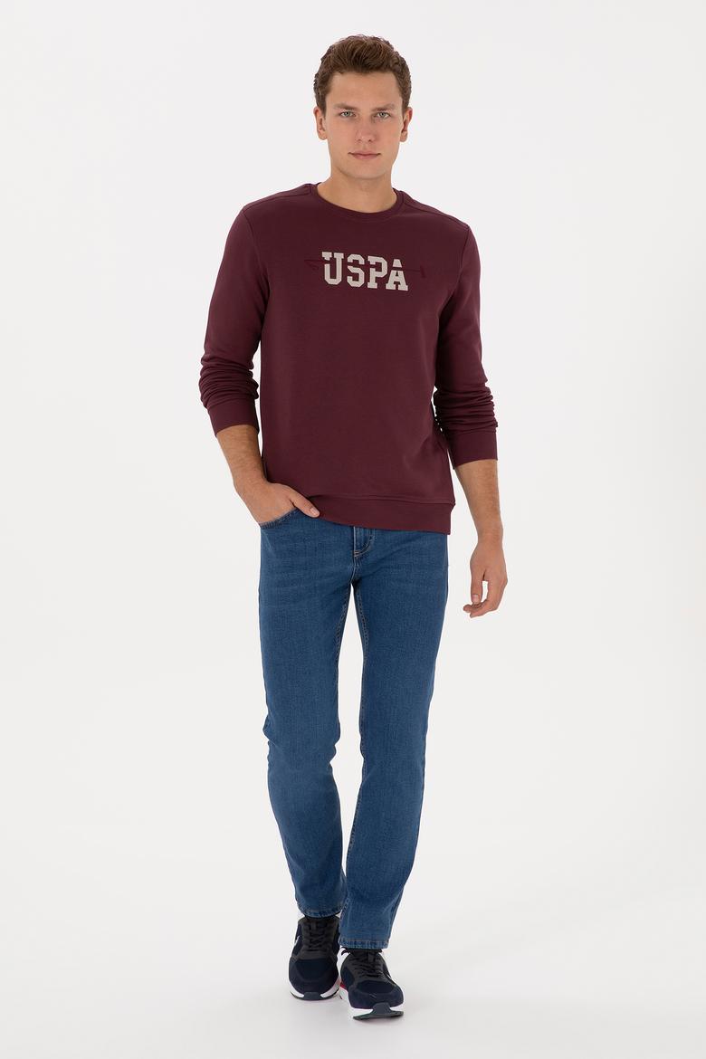 Erkek Regular Fit Bisiklet Yaka Bordo Sweatshirt - 50315536009