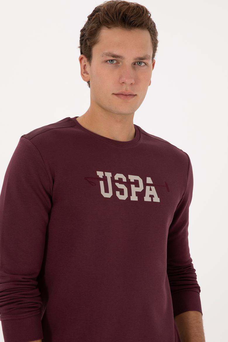Erkek Regular Fit Bisiklet Yaka Bordo Sweatshirt - 50315536009