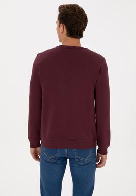 Erkek Regular Fit Bisiklet Yaka Bordo Sweatshirt - 50315536009