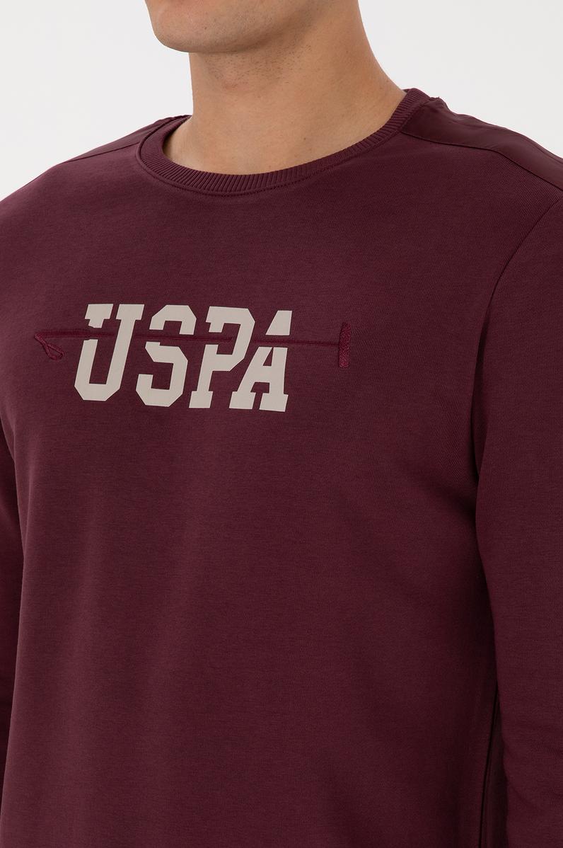 Erkek Regular Fit Bisiklet Yaka Bordo Sweatshirt