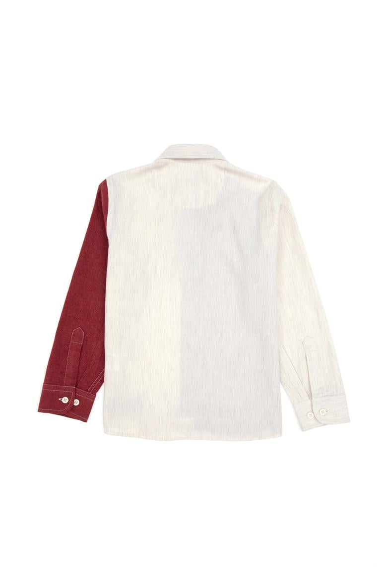 Erkek Çocuk Bordo Uzun Kollu Gömlek - 50316683014