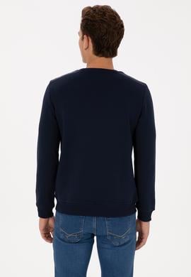 Erkek Regular Fit Bisiklet Yaka Lacivert Sweatshirt - 50315536018