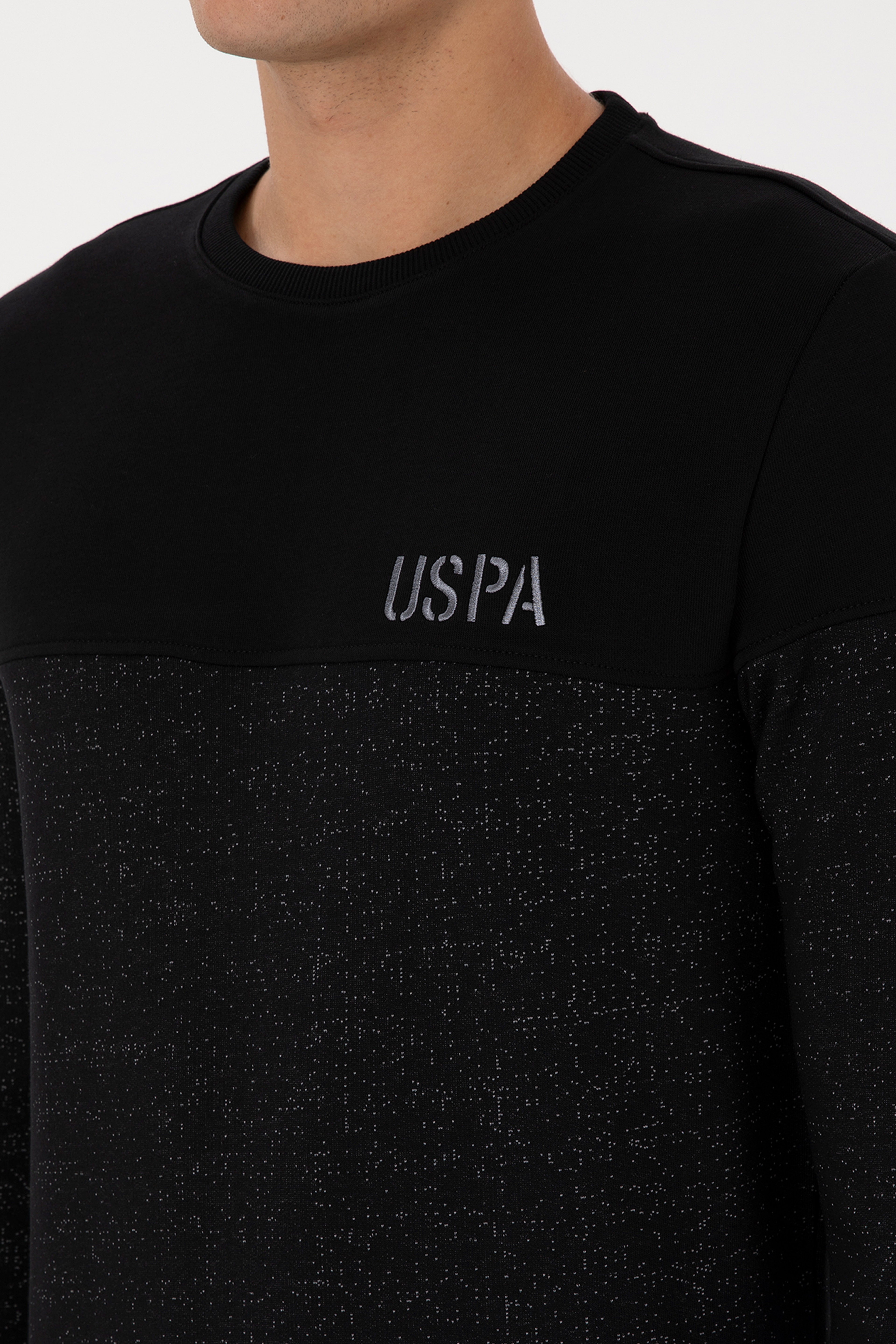 Erkek Regular Fit Bisiklet Yaka Siyah Sweatshirt