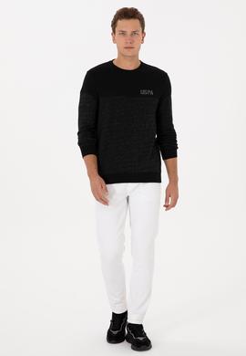 Erkek Regular Fit Bisiklet Yaka Siyah Sweatshirt - 50316380026