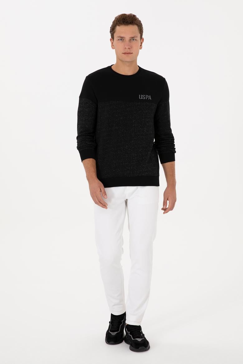 Erkek Regular Fit Bisiklet Yaka Siyah Sweatshirt - 50316380026