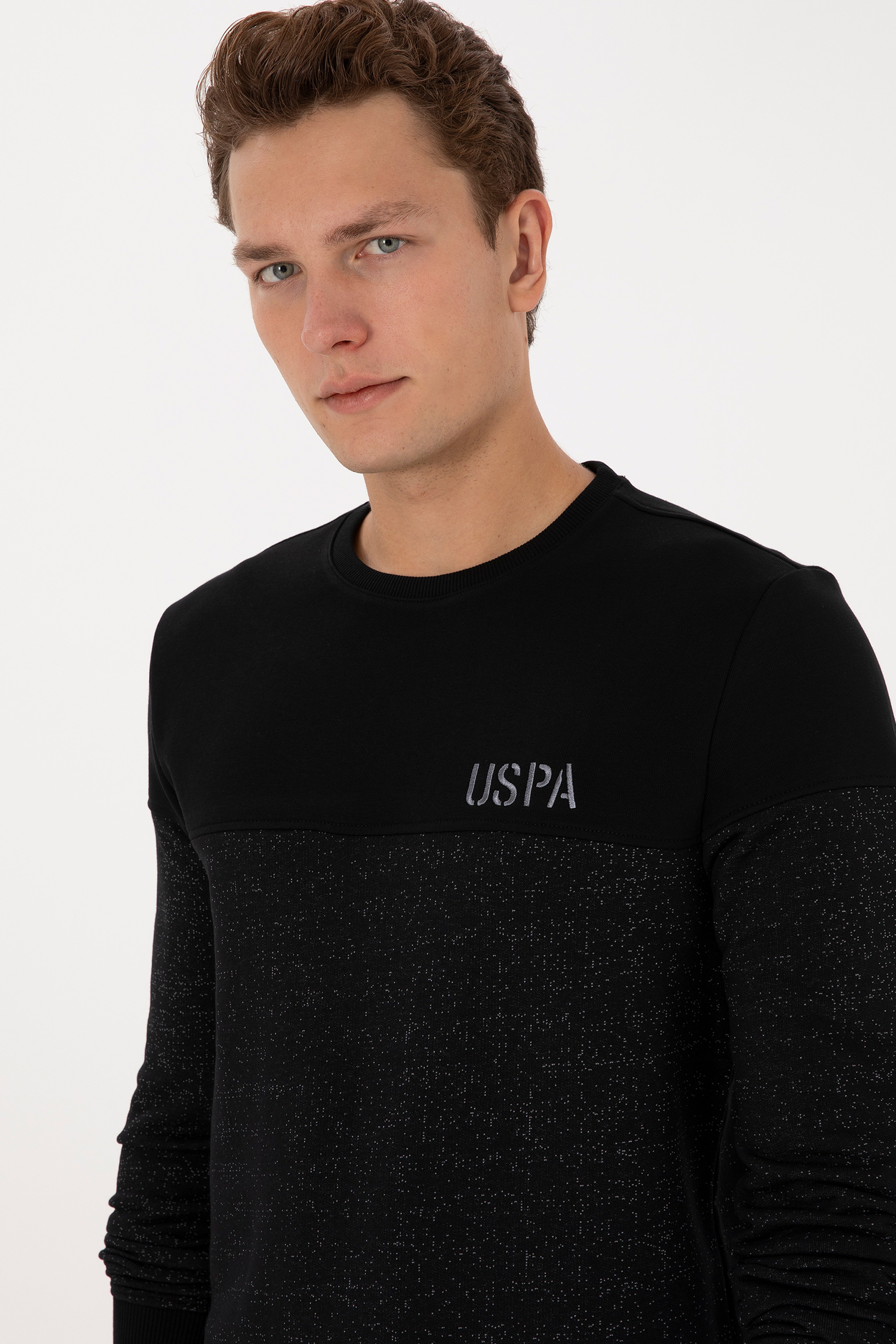 Erkek Regular Fit Bisiklet Yaka Siyah Sweatshirt