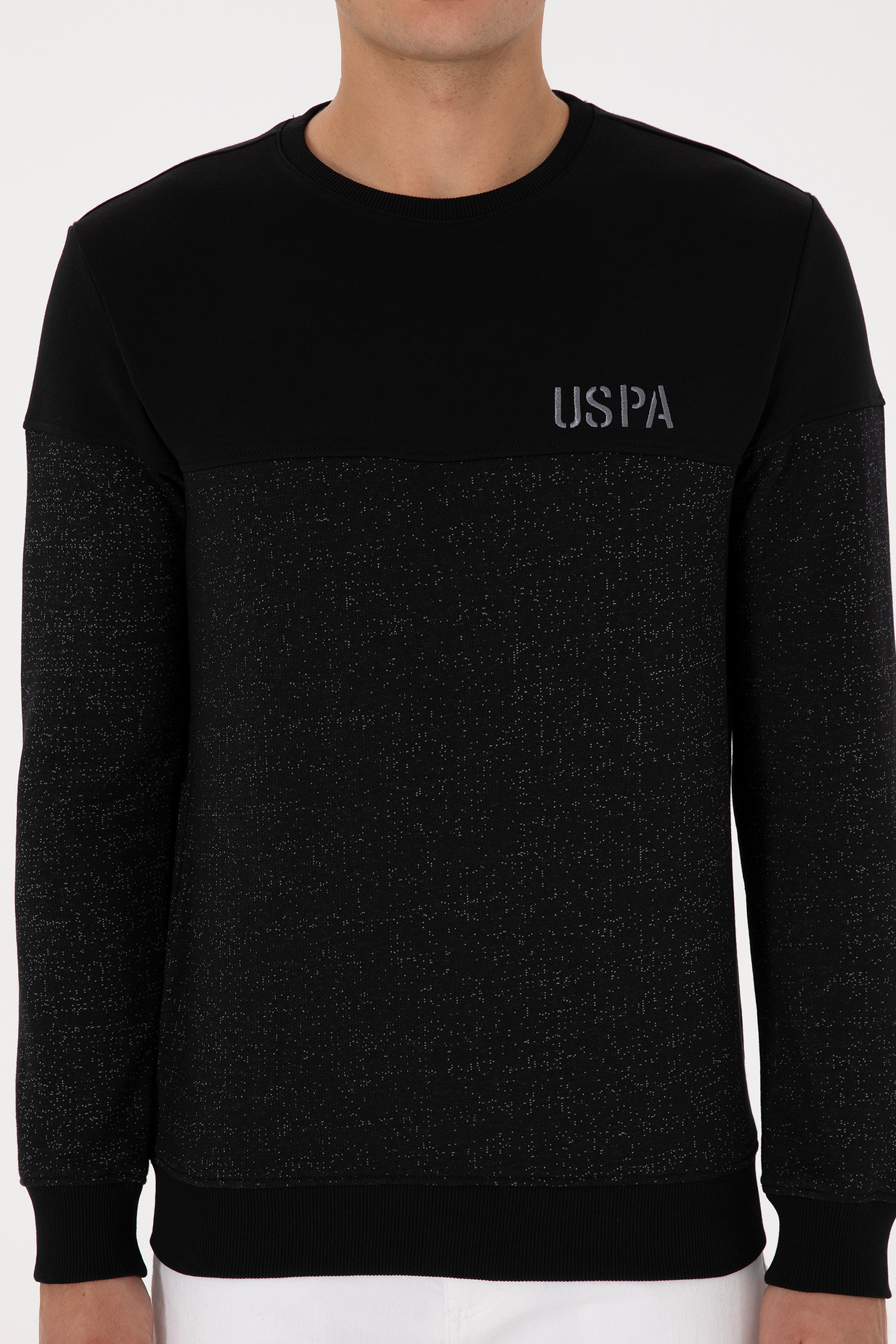 Erkek Regular Fit Bisiklet Yaka Siyah Sweatshirt