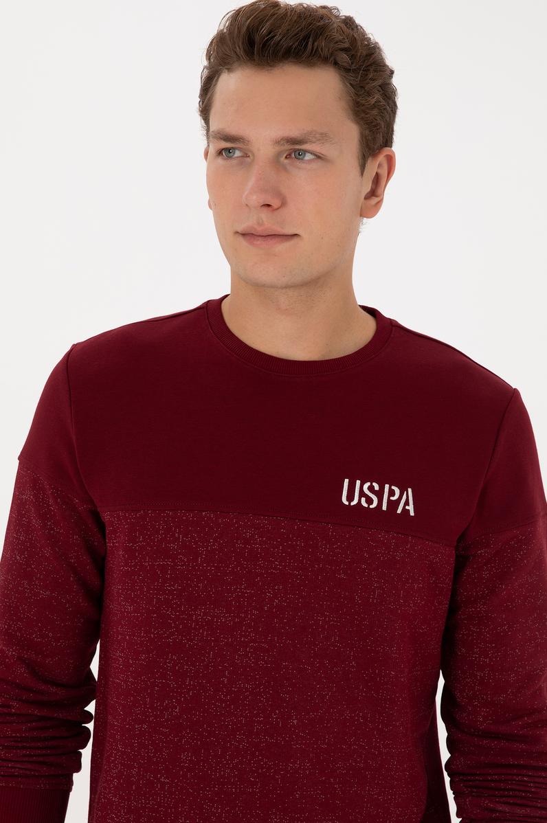 Erkek Regular Fit Bisiklet Yaka Bordo Sweatshirt