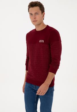 Erkek Regular Fit Bisiklet Yaka Bordo Sweatshirt - 50316380011