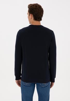 Erkek Regular Fit Bisiklet Yaka Lacivert İnce Sweatshirt - 50324788016