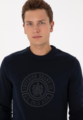 Erkek Regular Fit Bisiklet Yaka Lacivert İnce Sweatshirt - 50324788016