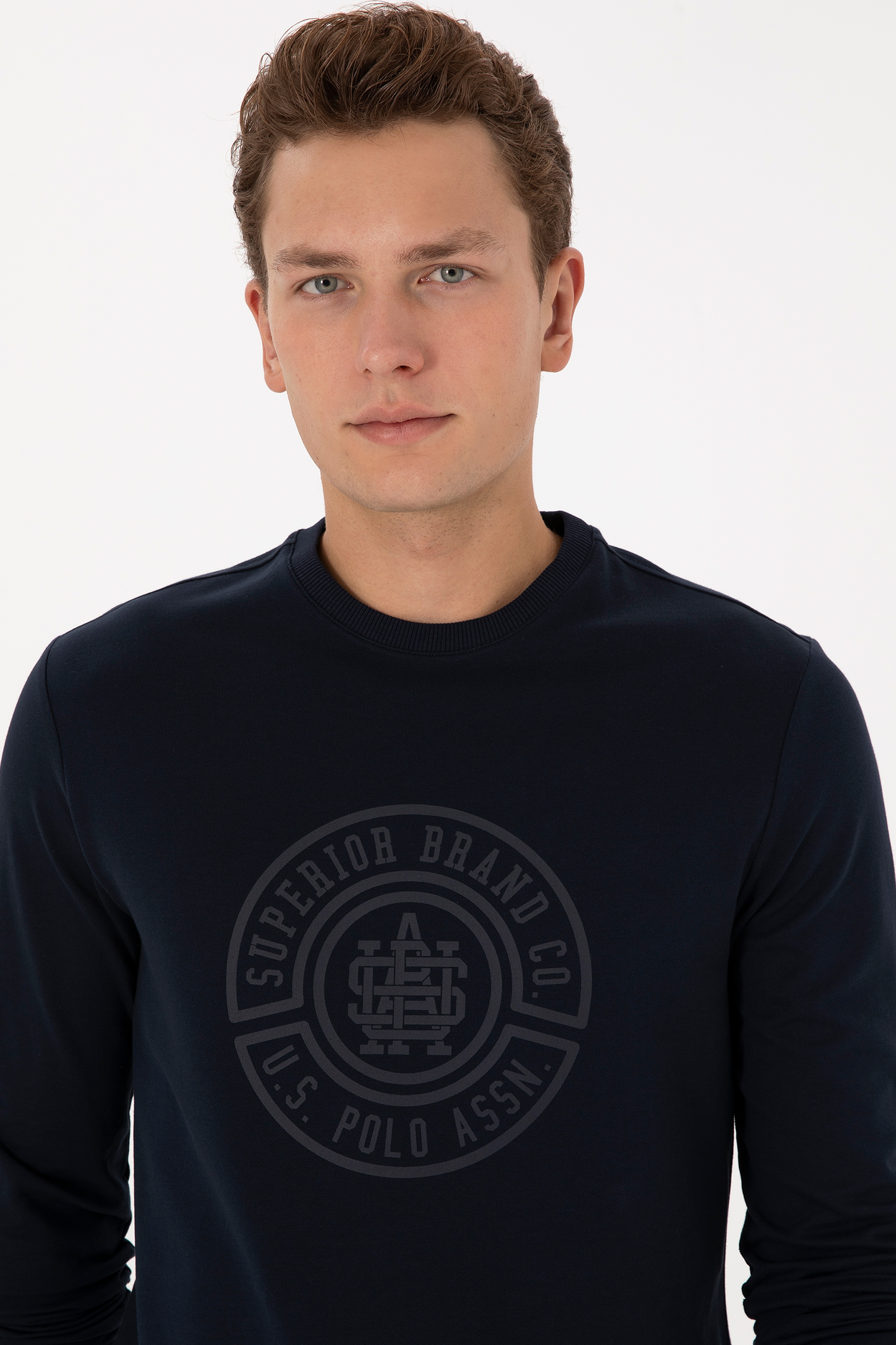 Erkek Regular Fit Bisiklet Yaka Lacivert İnce Sweatshirt - Image 2