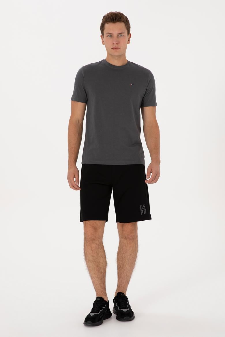 Erkek Siyah Örme Şort