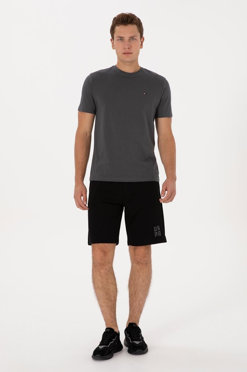 Erkek Siyah Örme Şort