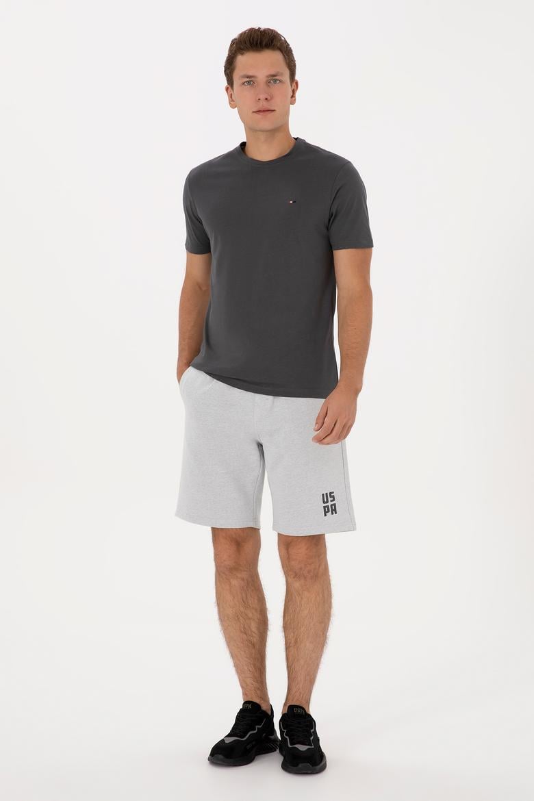 Erkek Gri Melanj Örme Şort - 50319997008