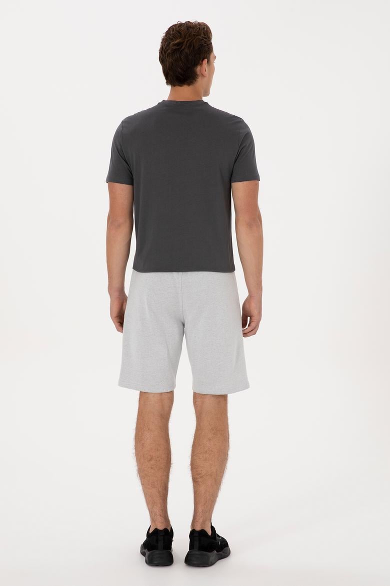 Erkek Gri Melanj Örme Şort - 50319997008