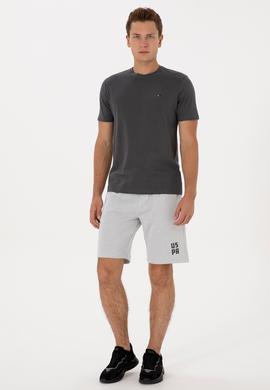Erkek Gri Melanj Örme Şort - 50319997008