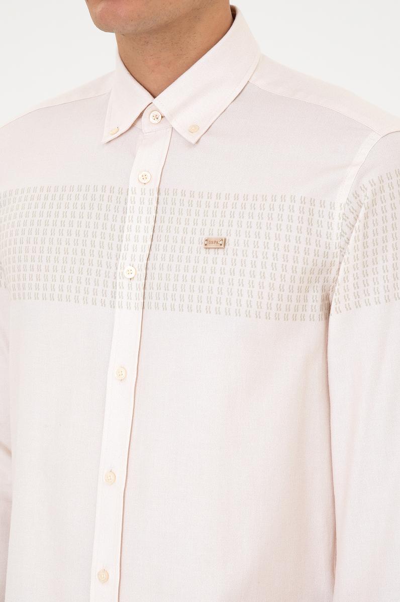 Erkek Krem Uzun Kollu Gömlek