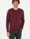 Erkek Slim Fit Bisiklet Yaka Bordo Basic Kazak