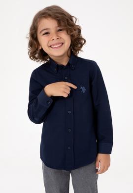 Erkek Çocuk Lacivert Uzun Kollu Basic Gömlek - 50316801024