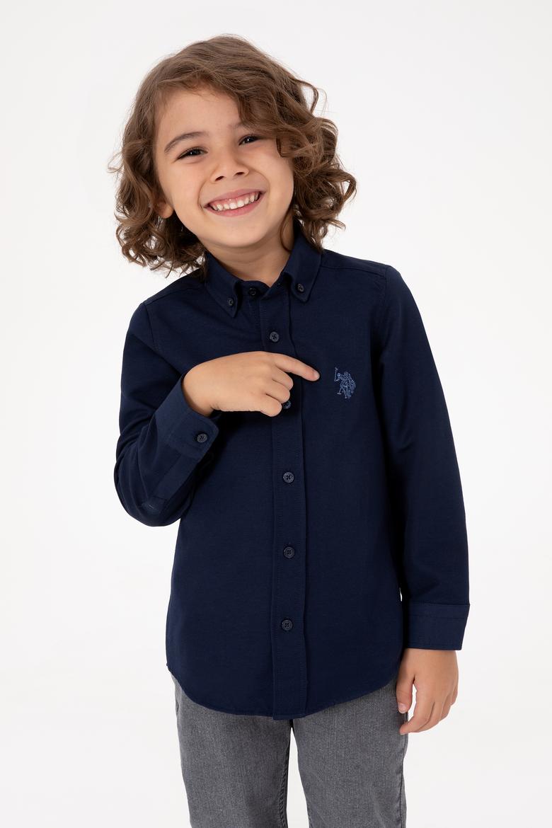Erkek Çocuk Lacivert Uzun Kollu Basic Gömlek - 50316801024