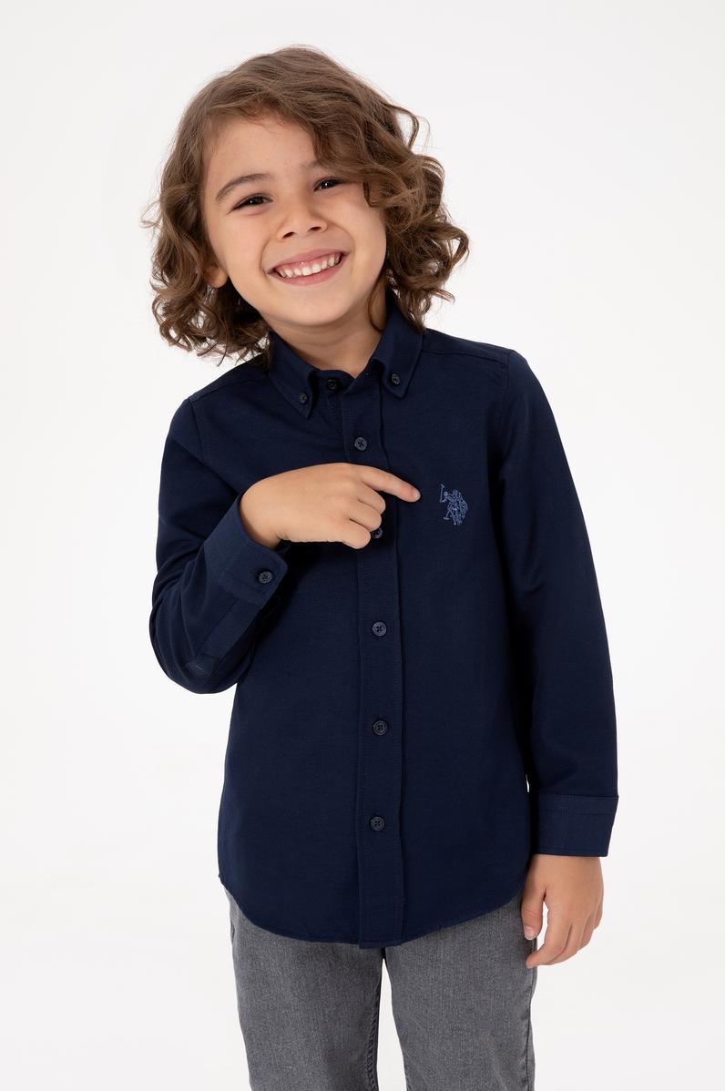 Erkek Çocuk Lacivert Uzun Kollu Basic Gömlek