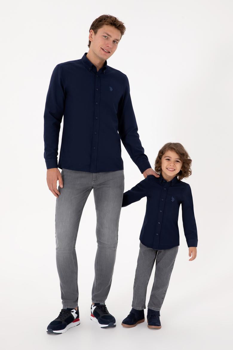 Erkek Çocuk Lacivert Uzun Kollu Basic Gömlek - 50316801024