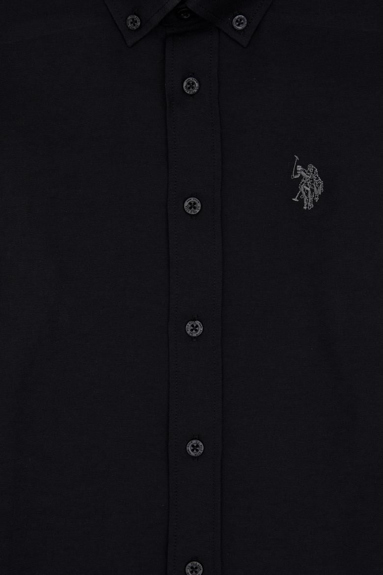 Erkek Çocuk Siyah Uzun Kollu Basic Gömlek - 50316801145