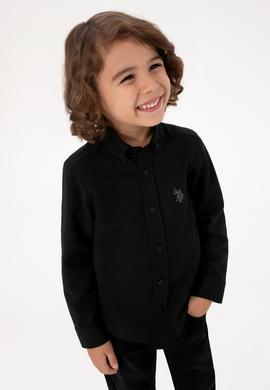 Erkek Çocuk Siyah Uzun Kollu Basic Gömlek - 50316801145
