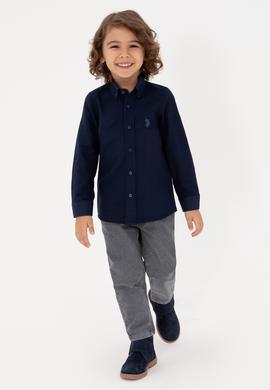 Erkek Çocuk Lacivert Uzun Kollu Basic Gömlek - 50316801024