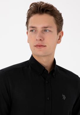 Erkek Siyah Uzun Kollu Basic Gömlek - 50316723134