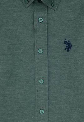 Erkek Çocuk Koyu Yeşil Uzun Kollu Basic Gömlek - 50316801085
