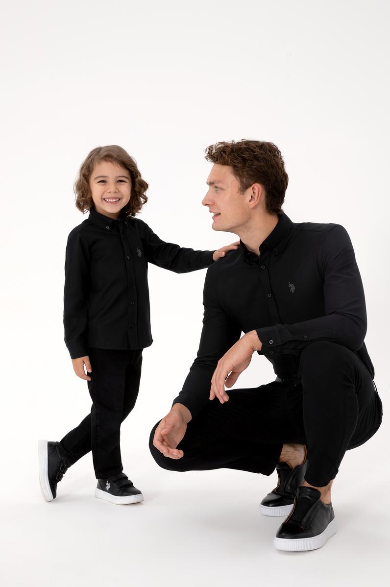 Erkek Siyah Uzun Kollu Basic Gömlek