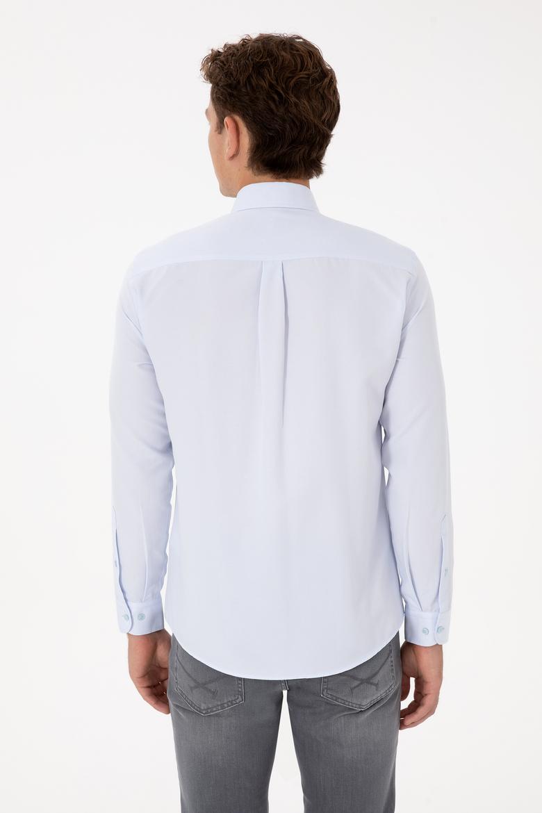 Erkek Açık Mavi Uzun Kollu Basic Gömlek - 50316723027