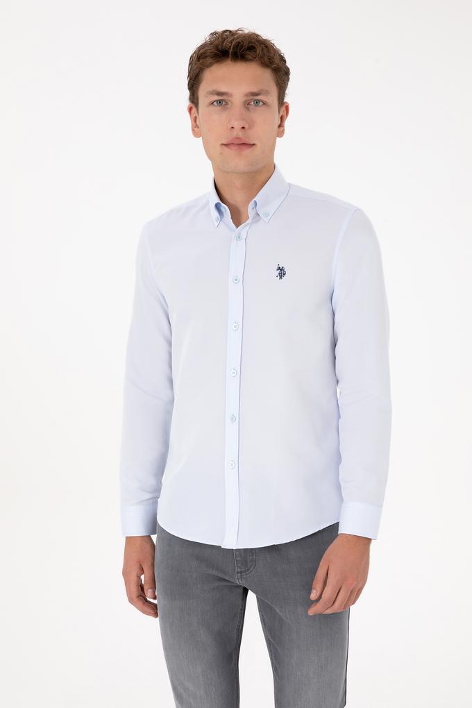 Erkek Açık Mavi Uzun Kollu Basic Gömlek