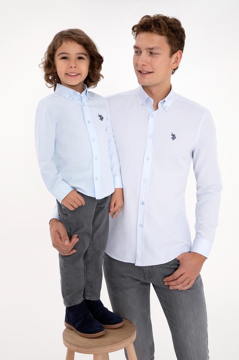 Erkek Açık Mavi Uzun Kollu Basic Gömlek