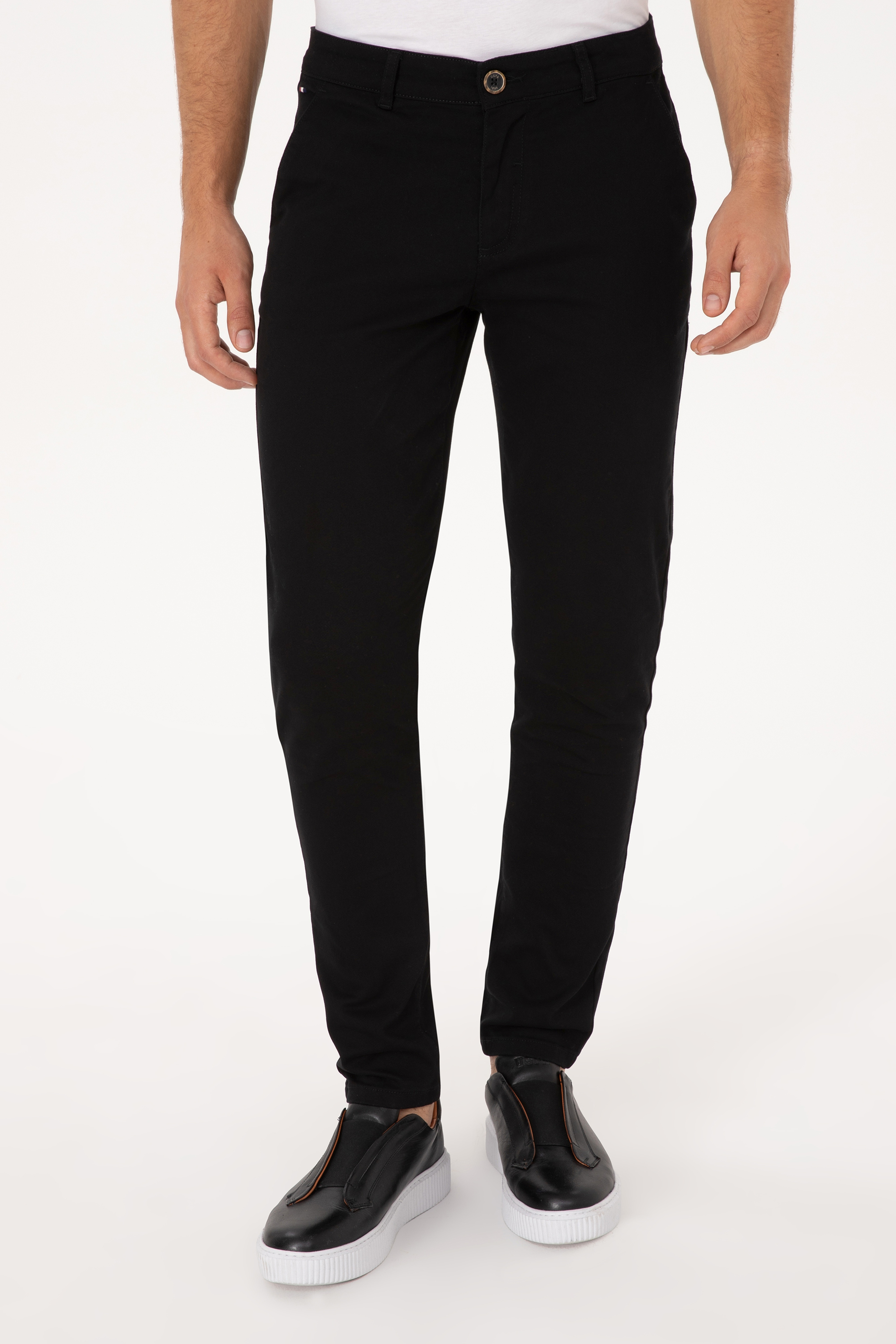 Erkek Slim Fit Siyah Kanvas Pantolon - Image 2