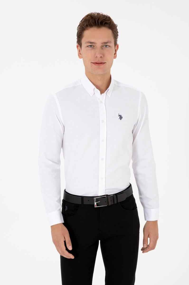 Erkek Beyaz Uzun Kollu Basic Gömlek