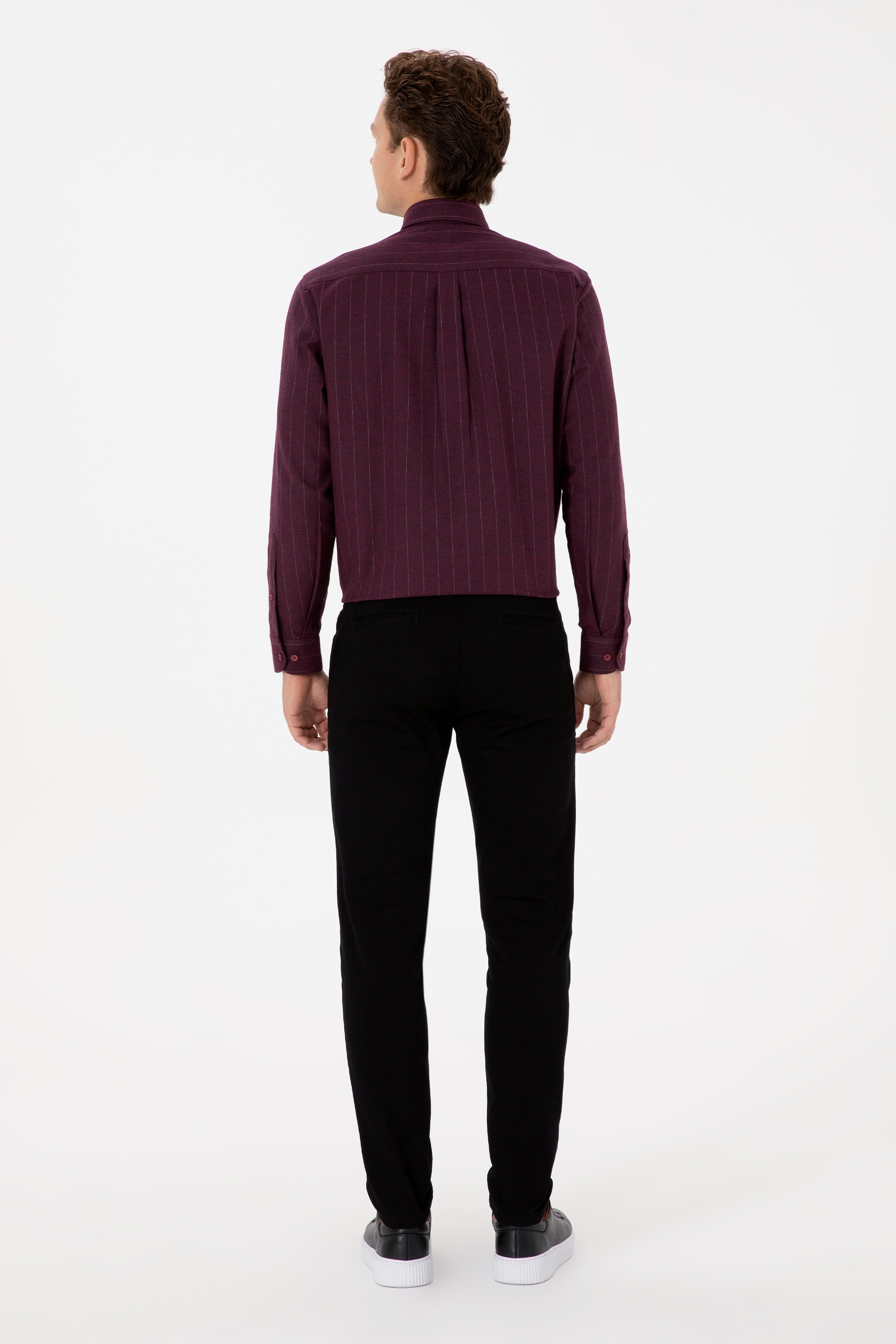 Erkek Slim Fit Siyah Kanvas Pantolon - Image 5