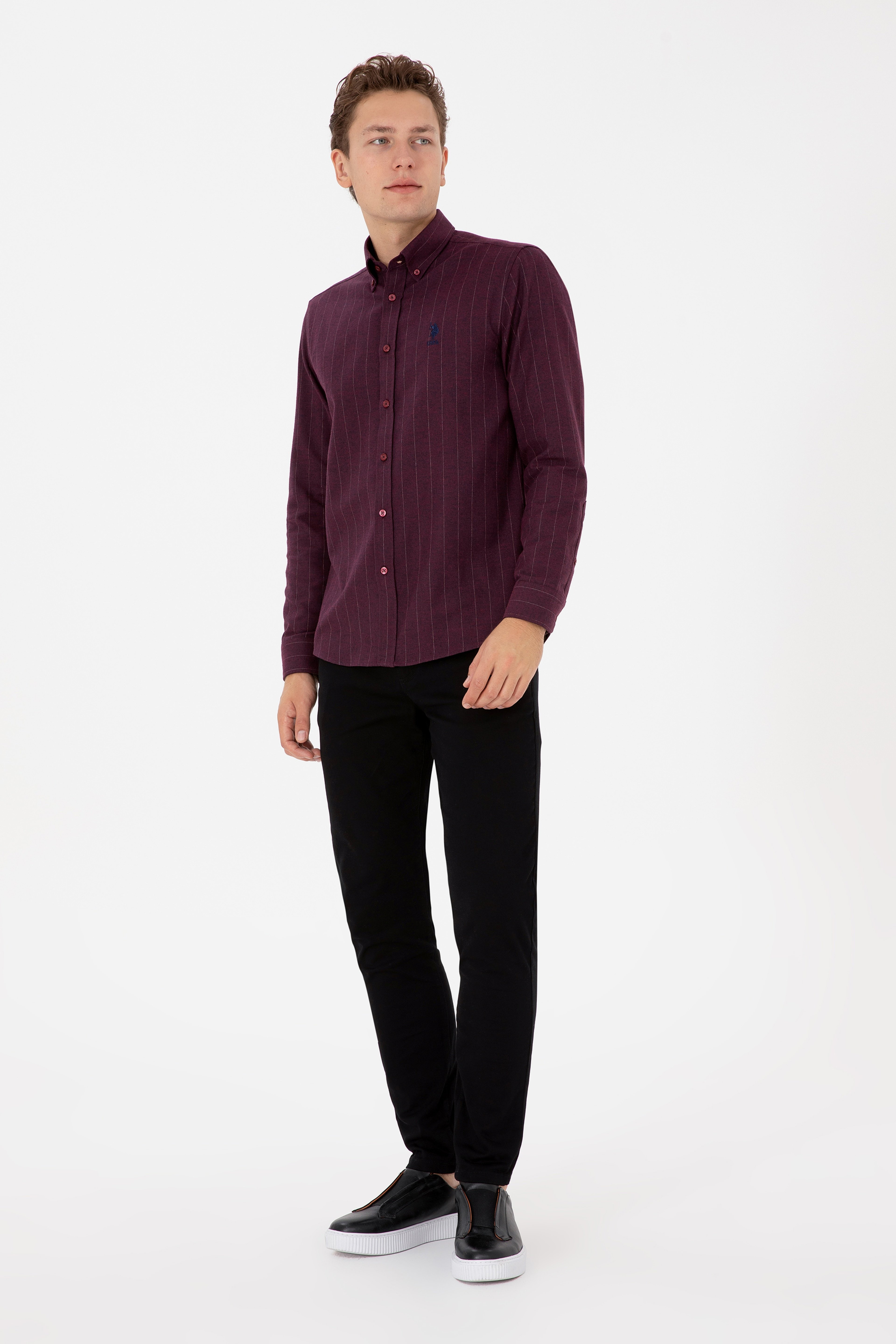 Erkek Slim Fit Siyah Kanvas Pantolon