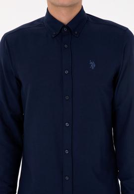 Erkek Lacivert Uzun Kollu Basic Gömlek - 50316723015