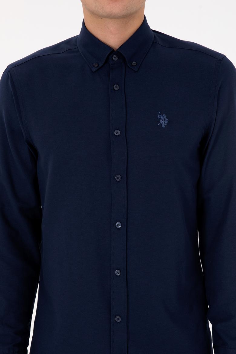 Erkek Lacivert Uzun Kollu Basic Gömlek - 50316723015