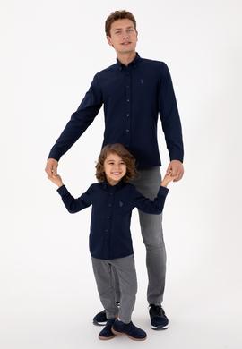 Erkek Lacivert Uzun Kollu Basic Gömlek - 50316723015