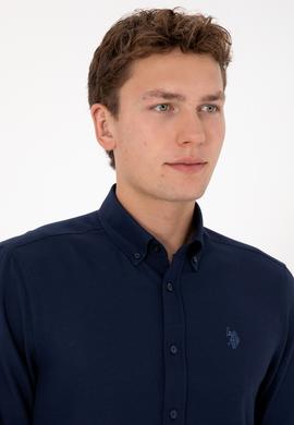 Erkek Lacivert Uzun Kollu Basic Gömlek - 50316723015